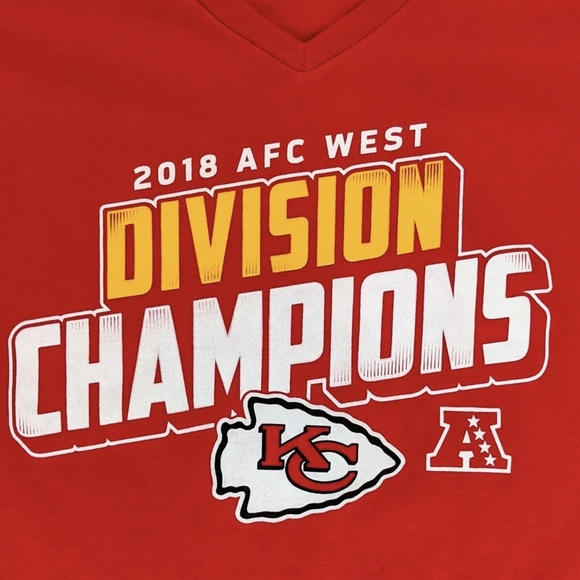Kansas City Chiefs NFL Team Apparel Womens Sz Large Short Sleeve V-Neck - Picture 5 of 12